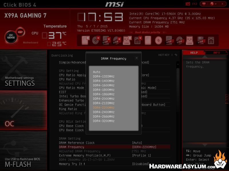 MSI X99A Gaming 7 Motherboard Review - UEFI Features | Hardware Asylum