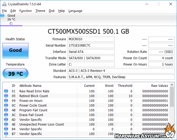 Crucial MX500 - Disque SSD - 500 Go - SATA 6Gb/s (CT500MX500SSD1)