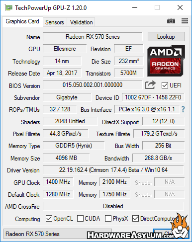 Aorus Radeon RX 570 4G Video Card Review Overclocking the Aorus RX 570 Hardware Asylum