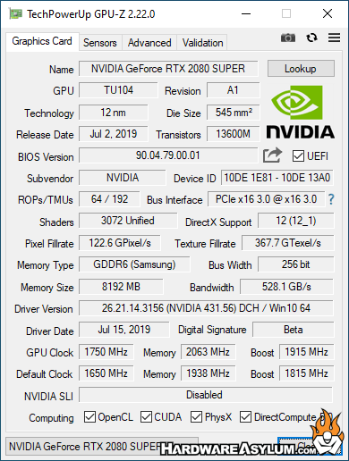 Nvidia GeForce RTX 2080 Super Review